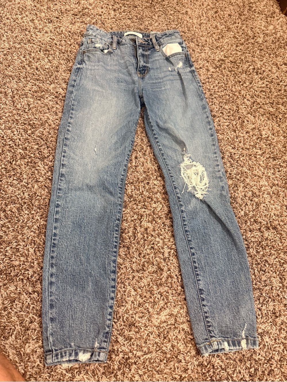 eunina Light Blue Distressed Boyfriend Jeans